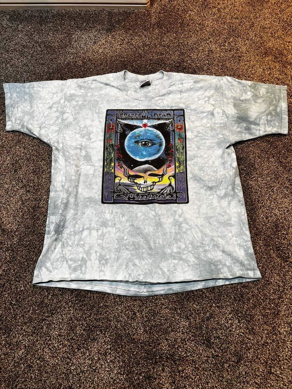 Vintage 1997 Grateful Dead Eyes of the World Summer Tie Dye Shirt